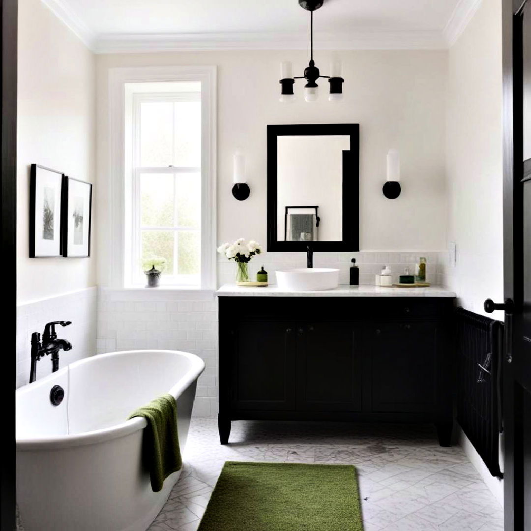 contemporary classic black and green bathroom - 15 Black and Green Bathroom Ideas