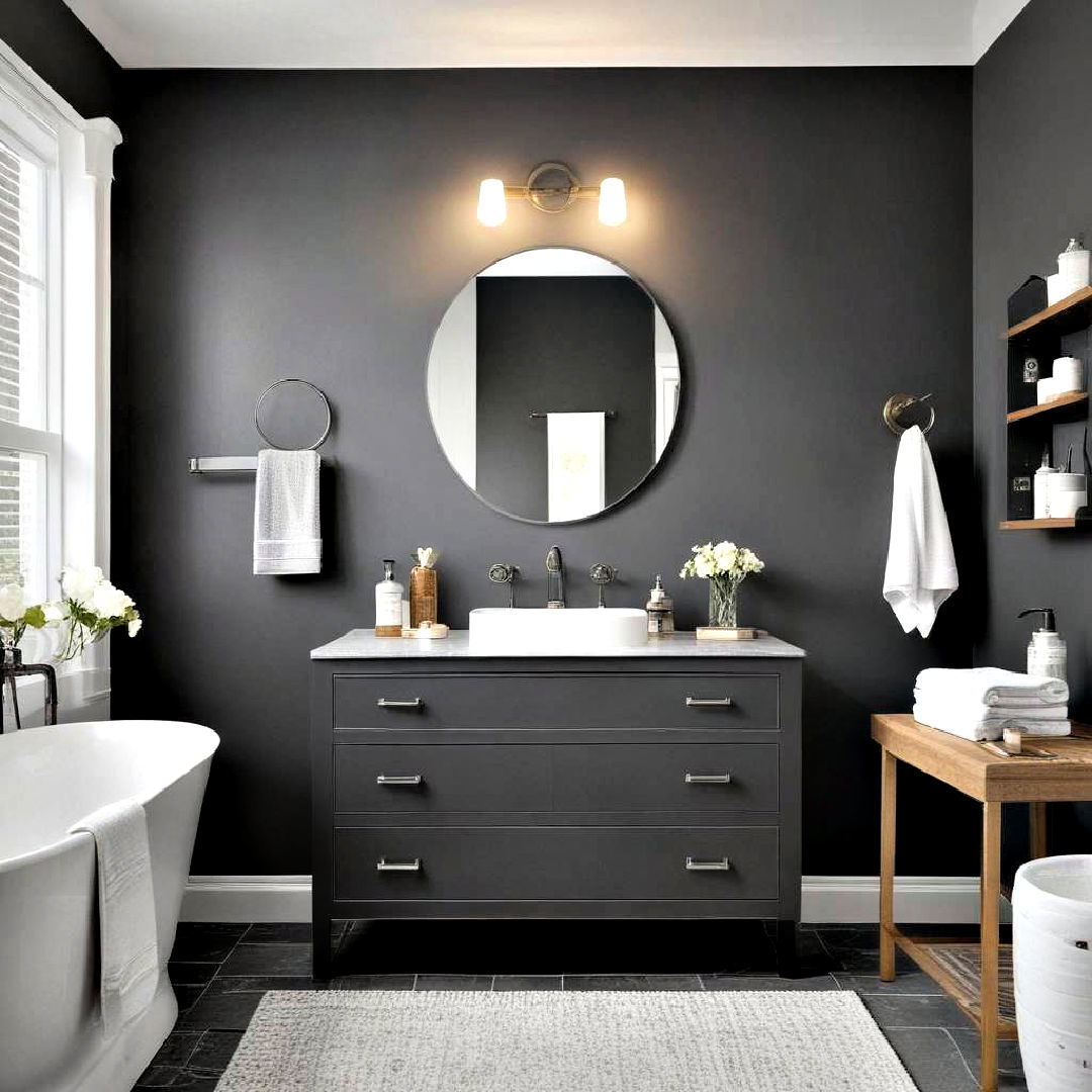 contemporary style charcoal gray bathroom - 40 Bathroom Paint Ideas