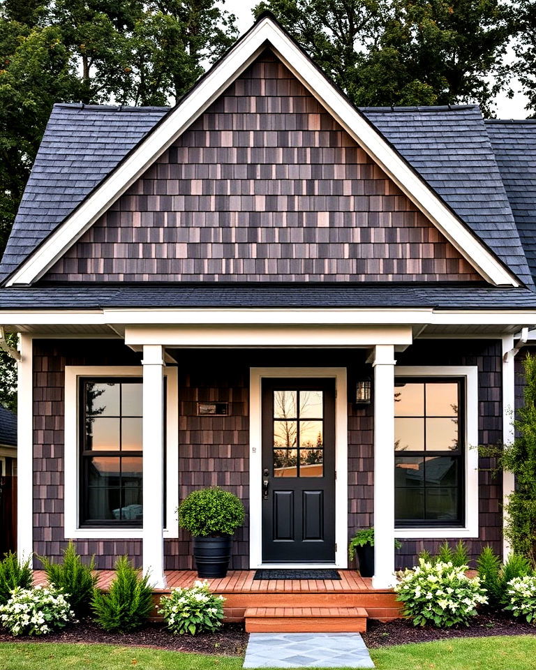 contemporary twist cedar shingles - 25 Modern Cottage House Exterior Ideas