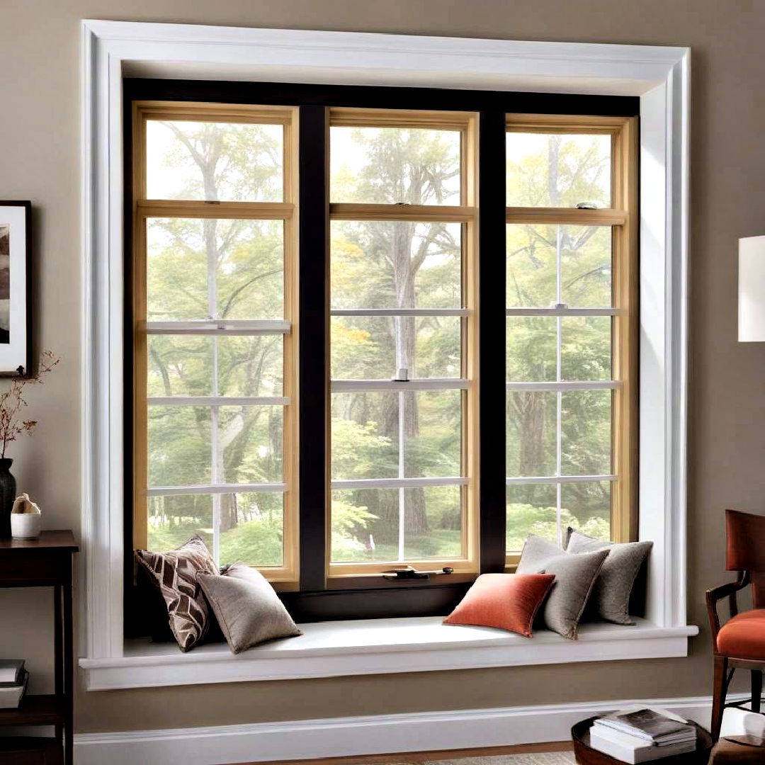 contrasting dual color window trim - 25 Modern Window Trim Ideas
