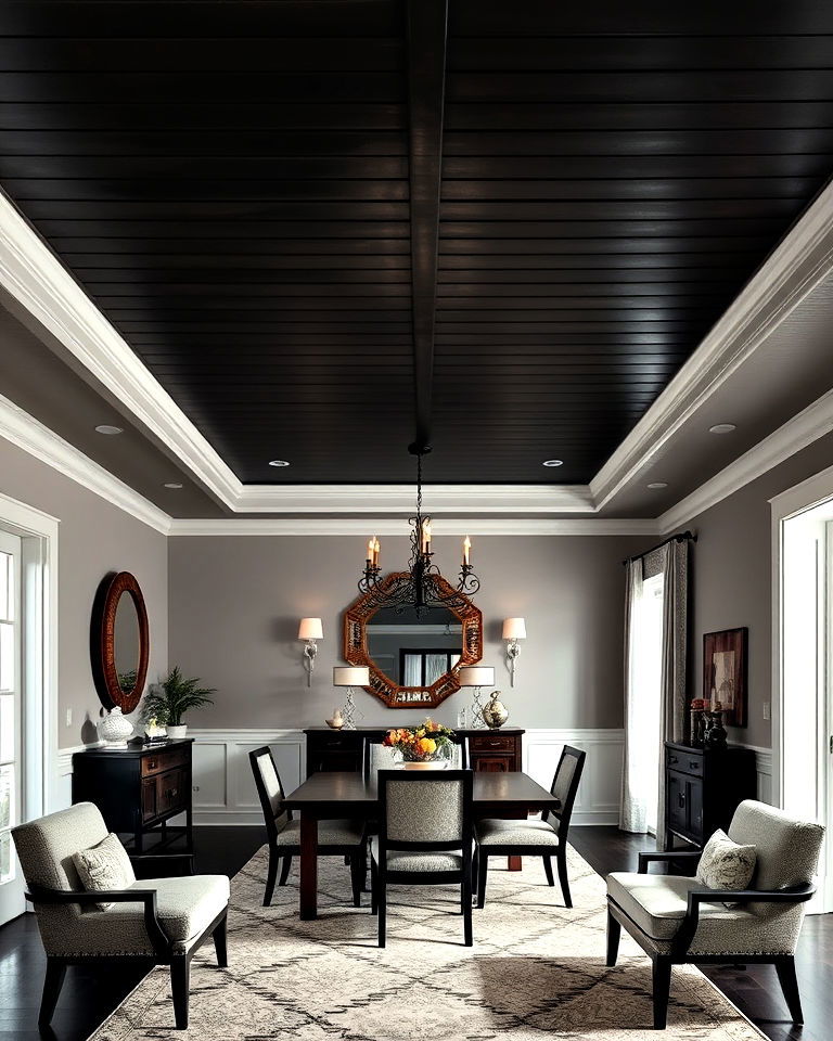 contrasting stained wood ceiling ideas - 20 Tongue and Groove Ceiling Ideas