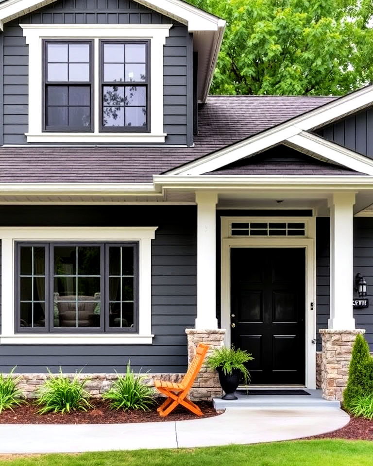 contrasting trim for ranch home - 40 Curb Appeal Inspiration for Ranch Homes