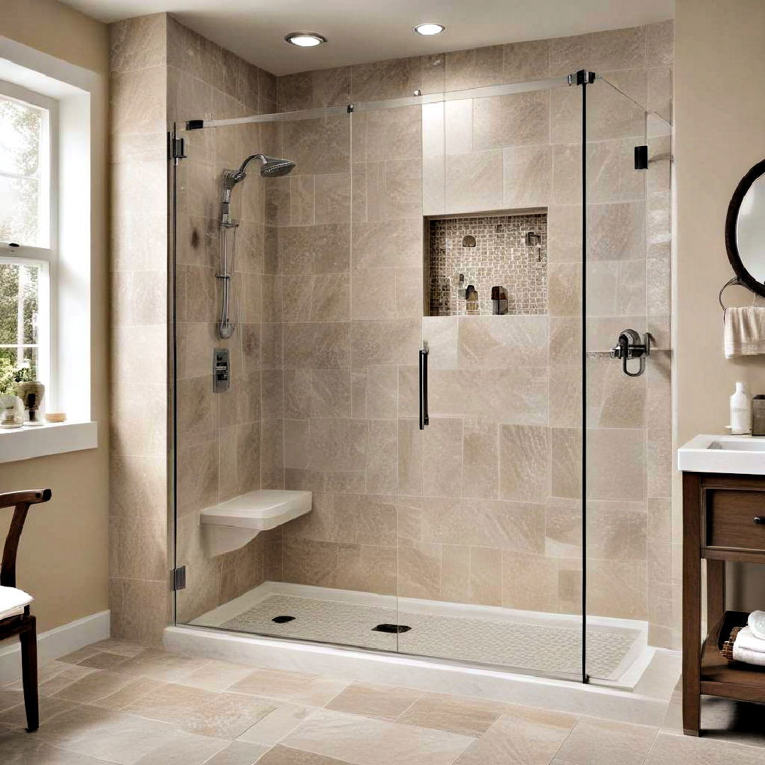 convenient walk in shower - 40 Bathroom Design Ideas