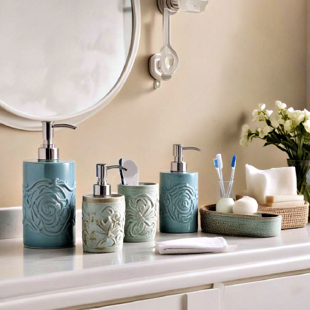 coordinated accessories for bathroom decor - 40 Bathroom Decor Ideas