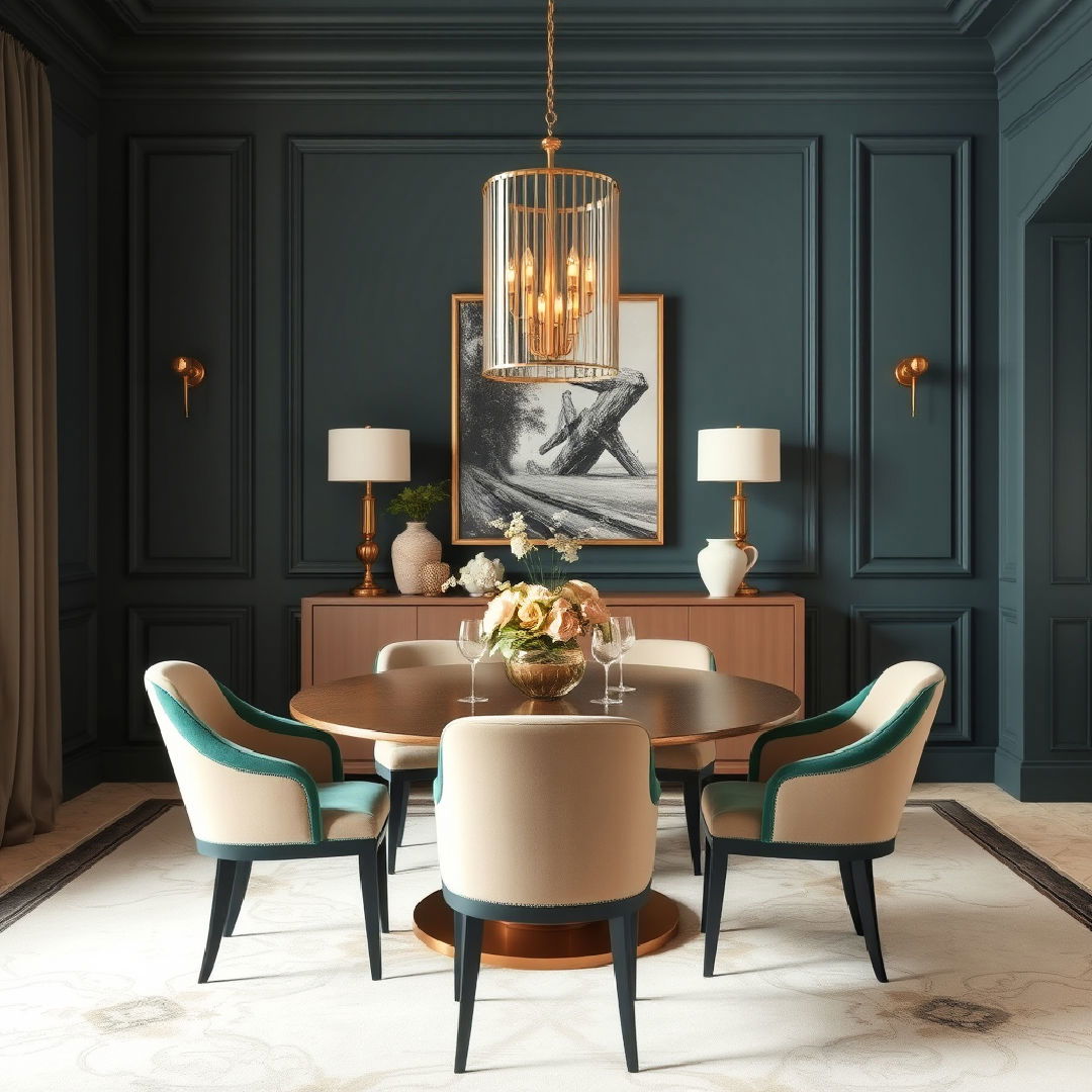 coordinated color scheme - 40 Luxury Dining Room Ideas