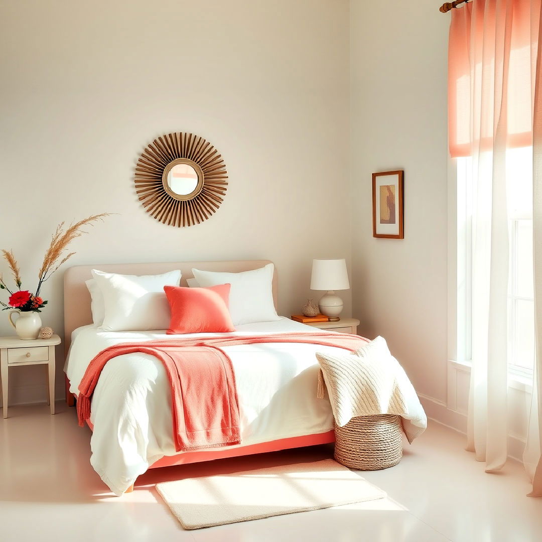 coral and white color palette for bedroom - 40 Warm Color Palettes for Every Room in the House