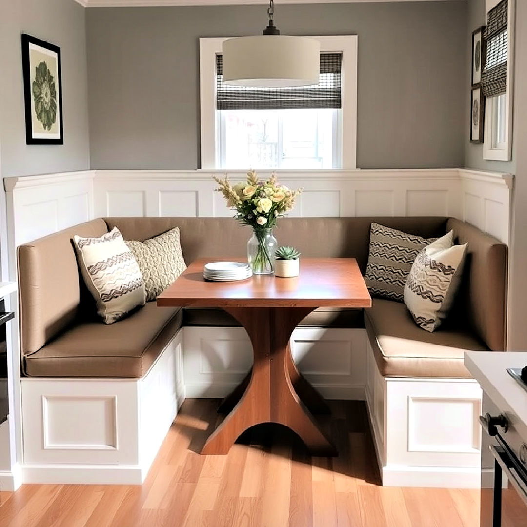corner breakfast nook with built in storage idaes - 40 Banquette Seating Ideas