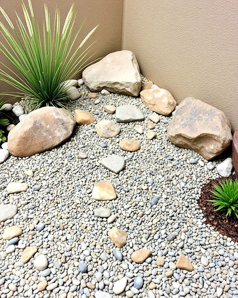 corner landscaping with zen rock garden - 30 Corner Landscaping Ideas