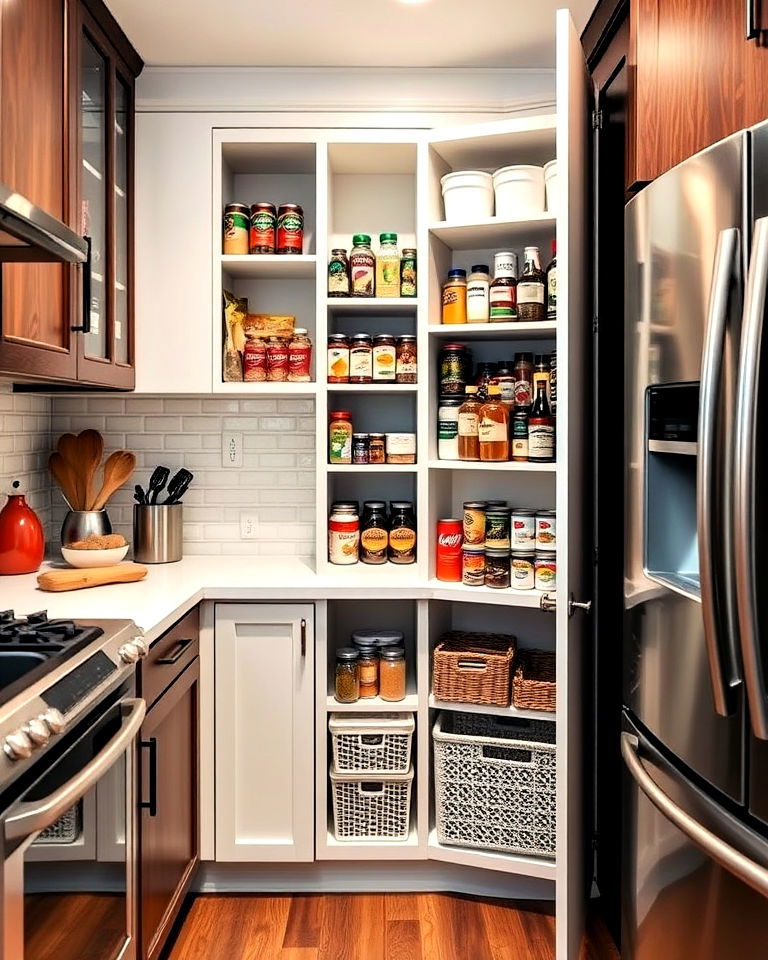 corner pantry closet for storage - 15 Kitchen Corner Ideas
