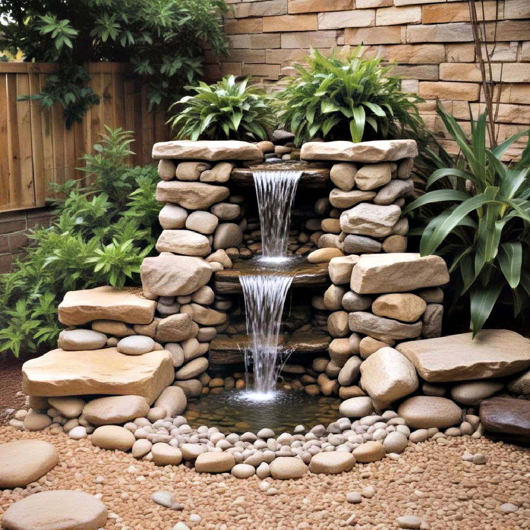 corner pondless waterfall ideas - 15 Pondless Waterfall Ideas