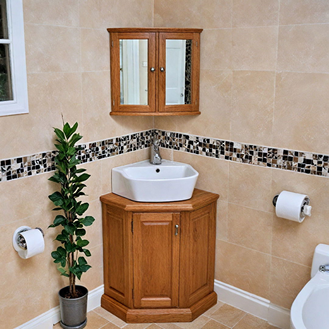 corner sink to save space - 20 Hallway Bathroom Ideas