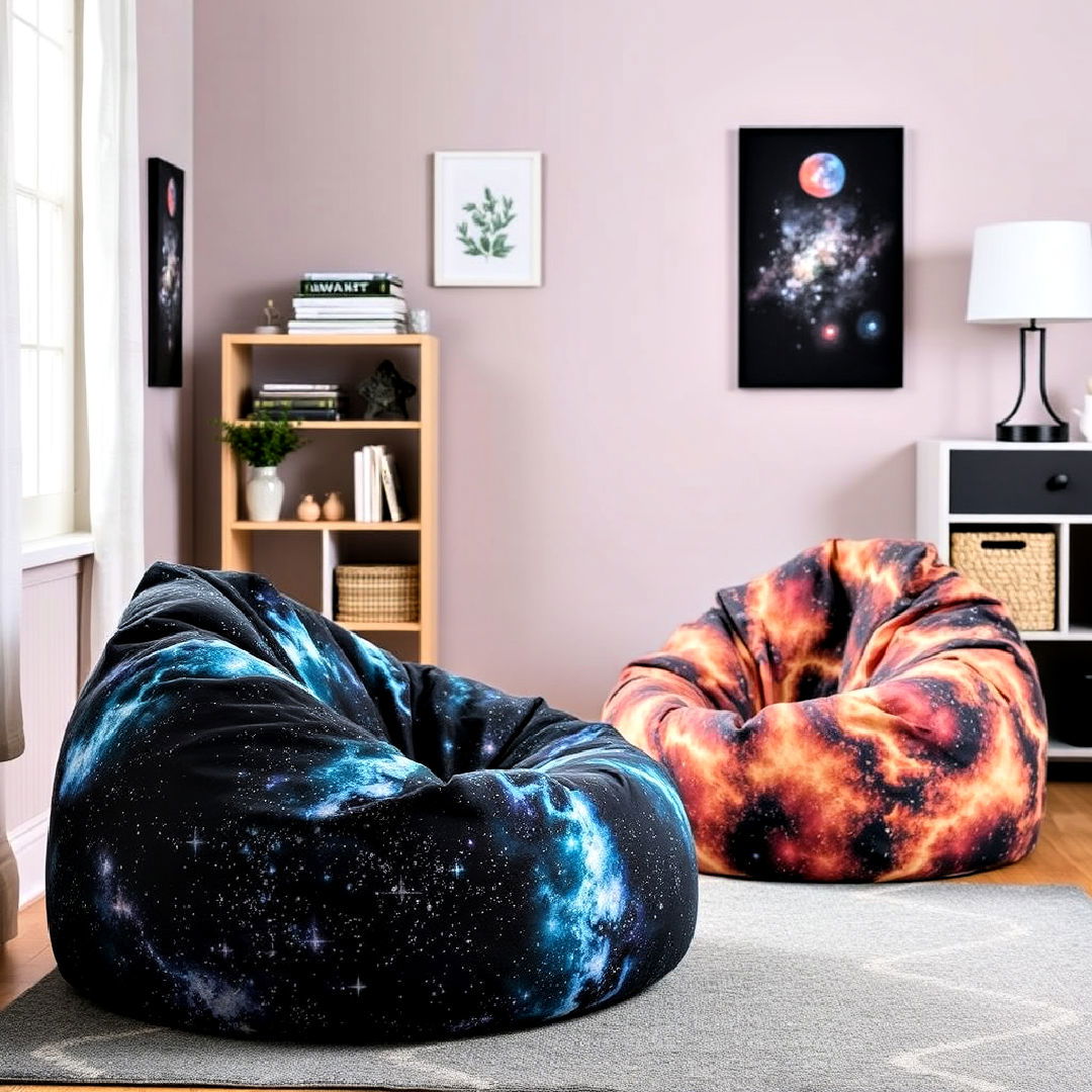 cosmic themed bean bag chairs - 20 Space-themed Room Ideas