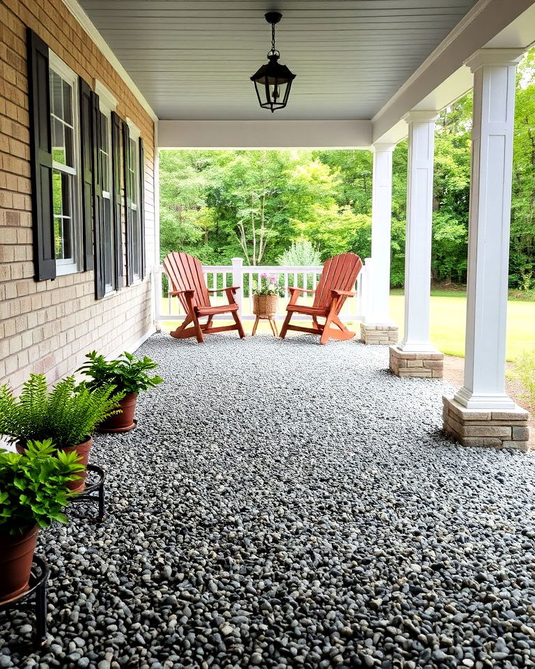 cost effective gravel flooring - 15 Porch Flooring Options