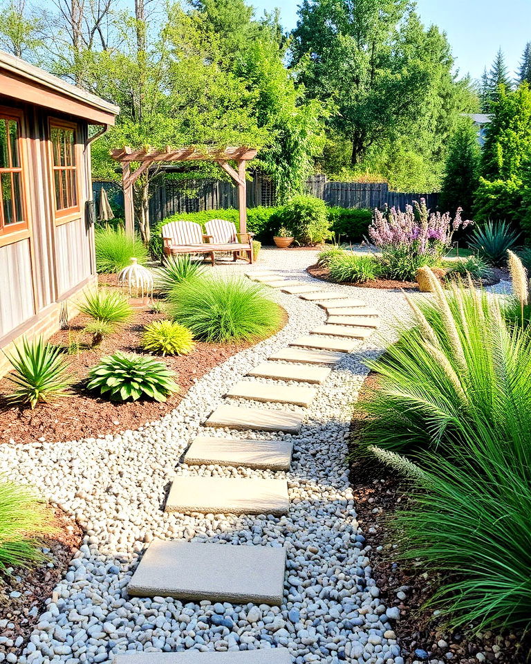 cost effective gravel path - 30 Rustic Landscaping Ideas