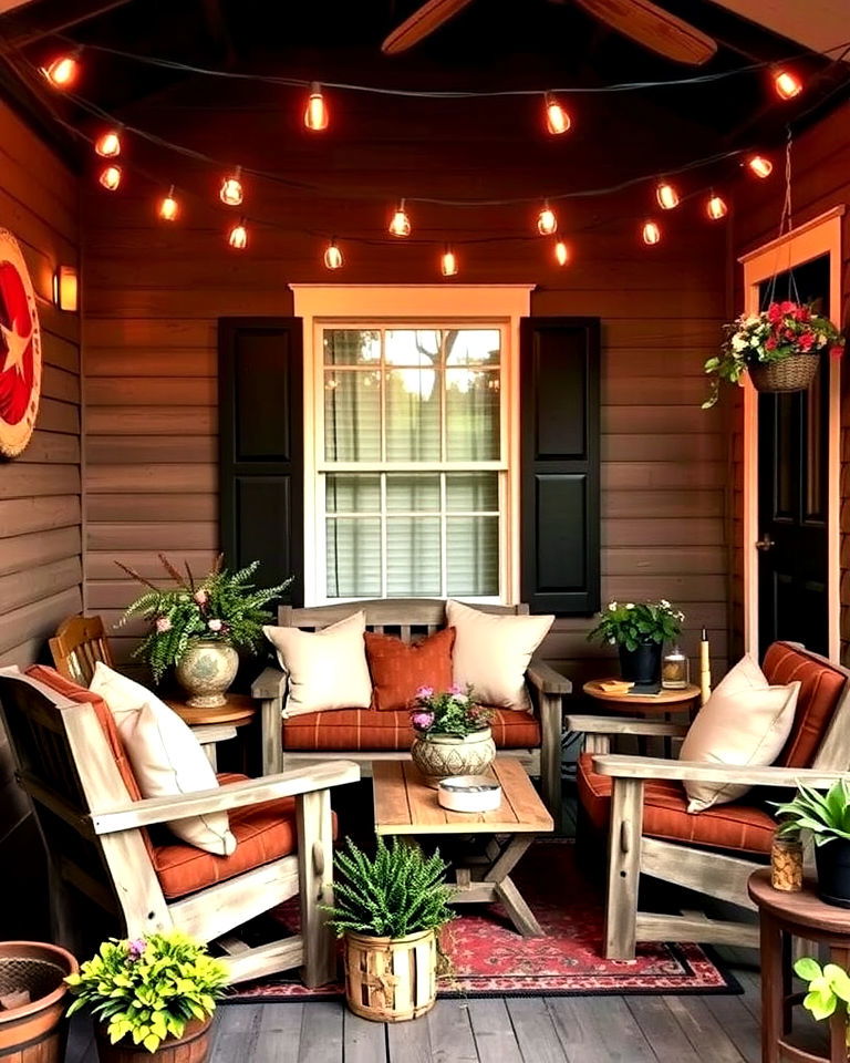 cottage front porch with cozy seating nook - 15 Cottage Front Porch Ideas