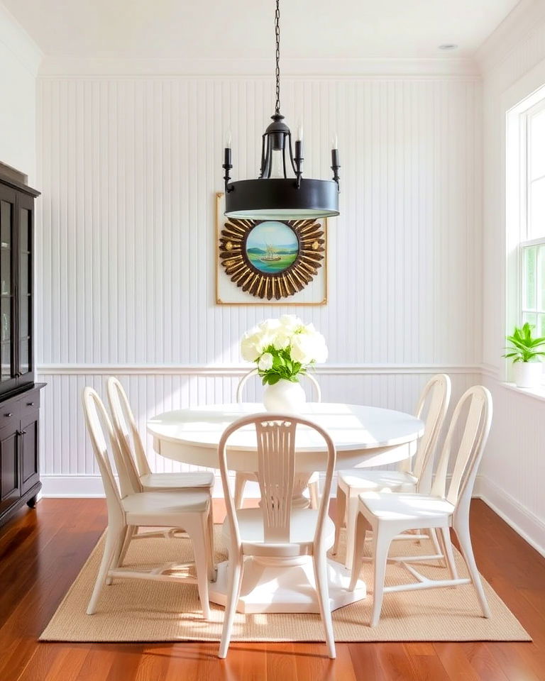 cottage inspired charm with beadboard paneling - 25 Dining Room Wall Paneling Ideas