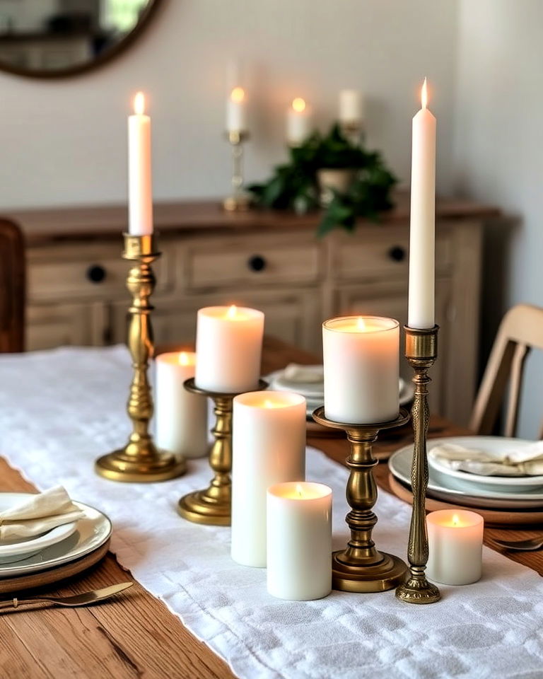 cottagecore dining room with candles - 30 Cottagecore Dining Room Ideas