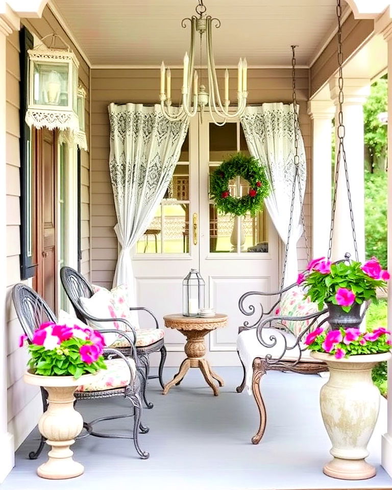 covered porch with vintage elegance - 40 Covered Porch Ideas