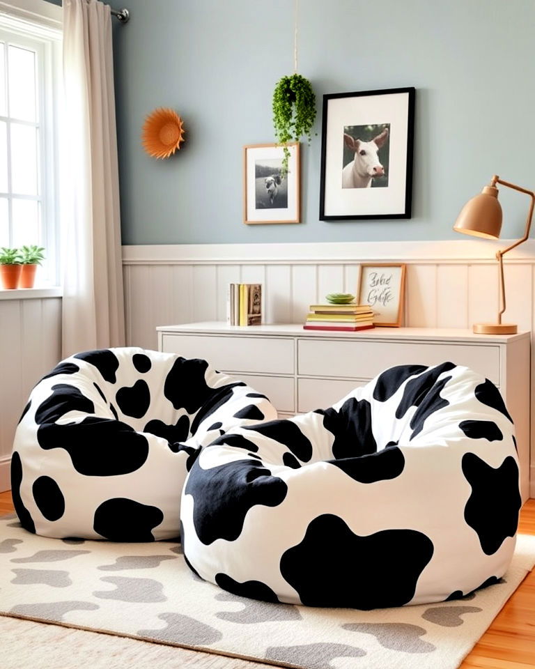 cow print bean bag chair ideas - 15 Cow Print Room Decor Ideas