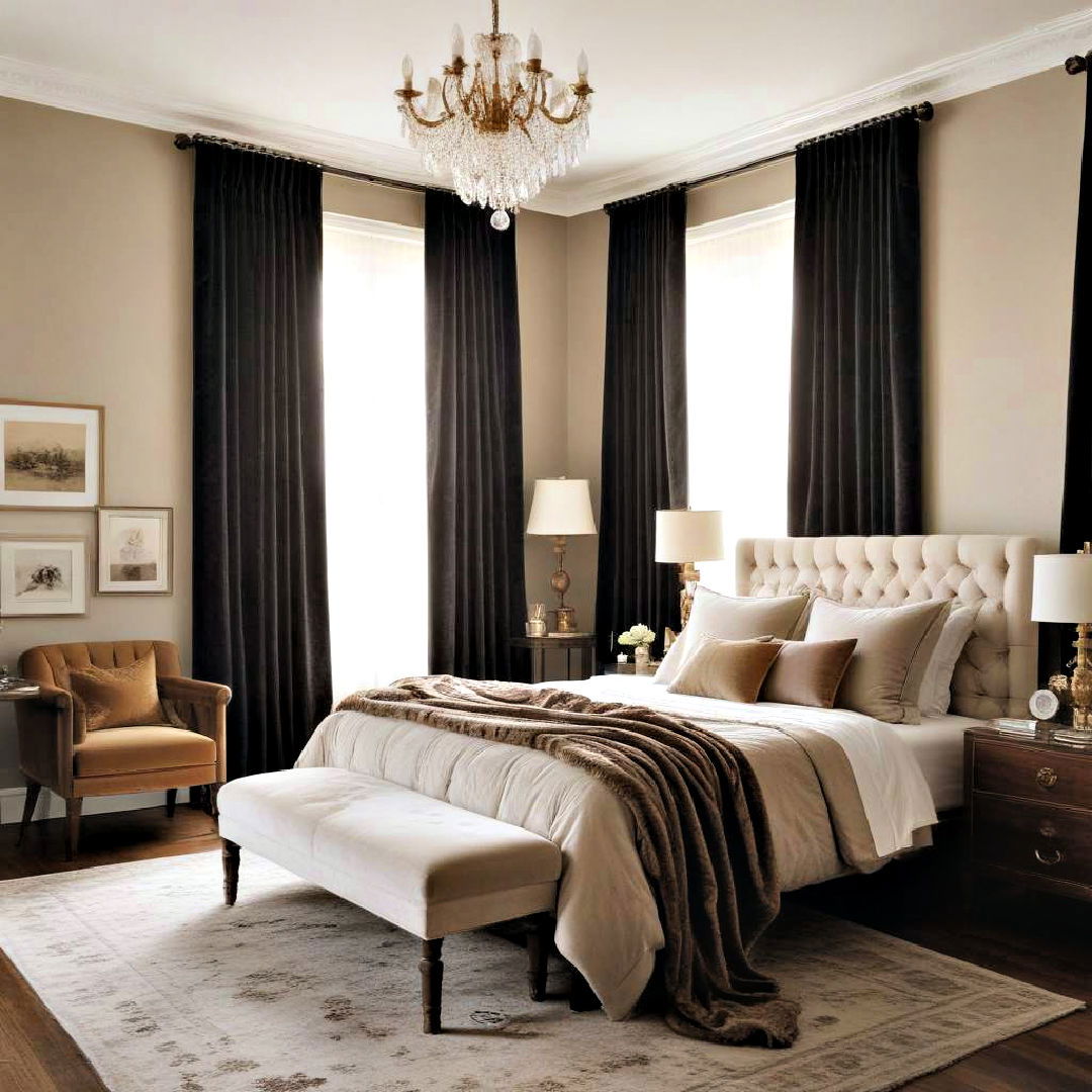 cozy bedroom with heavy drapes - 40 Cozy Bedroom Ideas