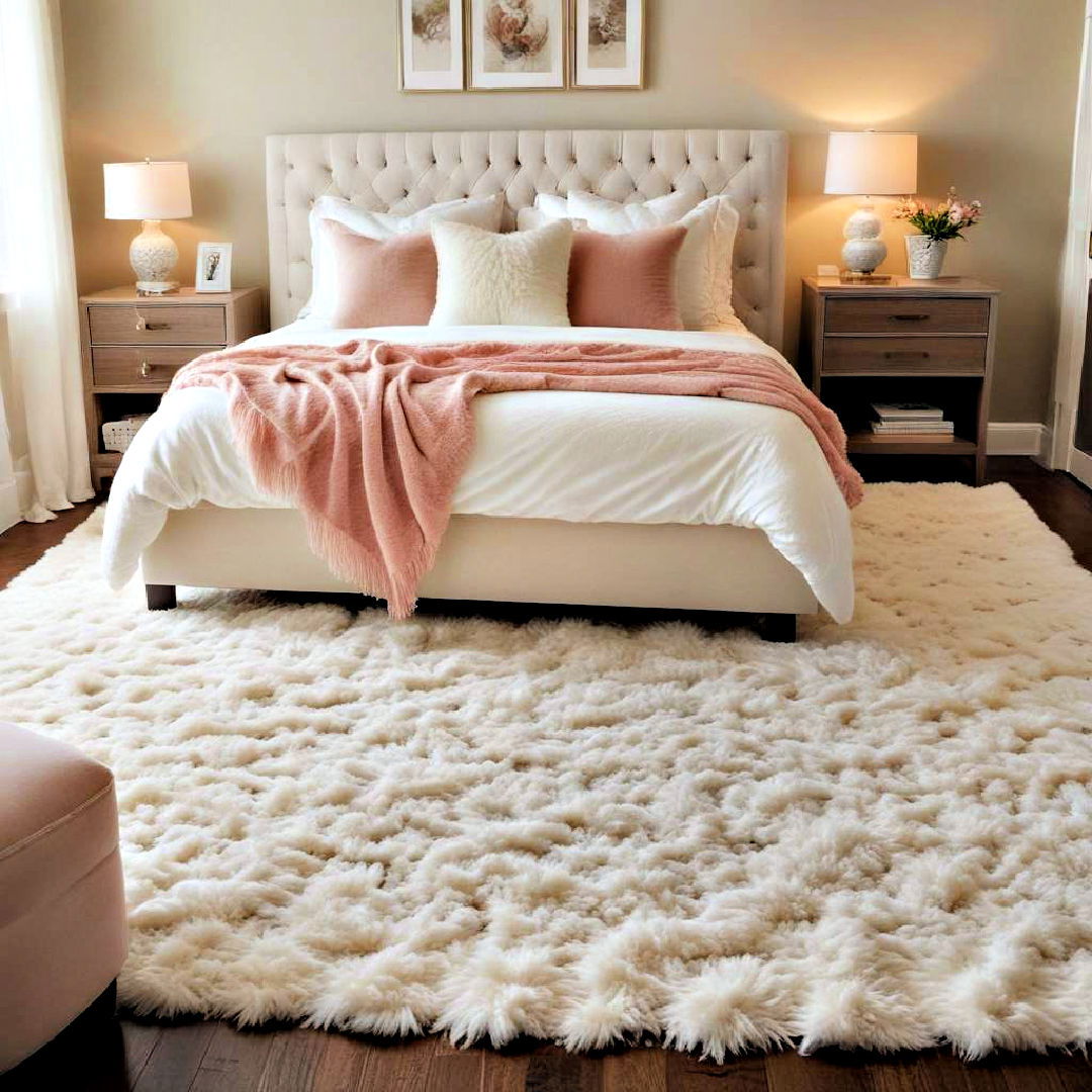 cozy bedroom with soft area rug - 40 Cozy Bedroom Ideas