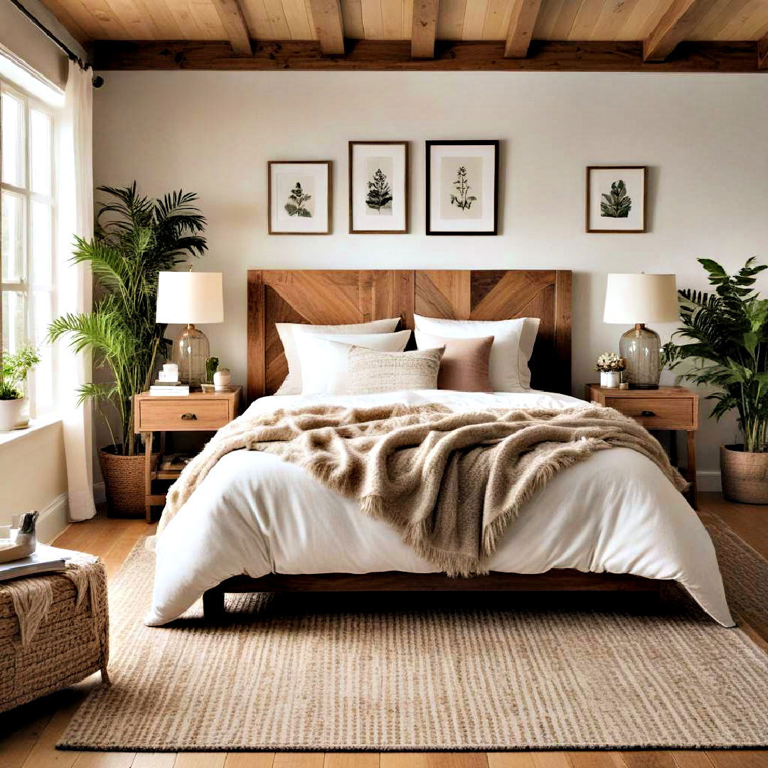 cozy bedroom with wooden furniture - 40 Cozy Bedroom Ideas