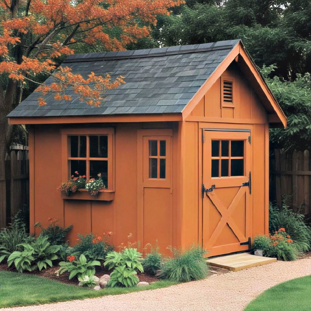 cozy burnt orange shed color ideas - 20 Shed Color Ideas
