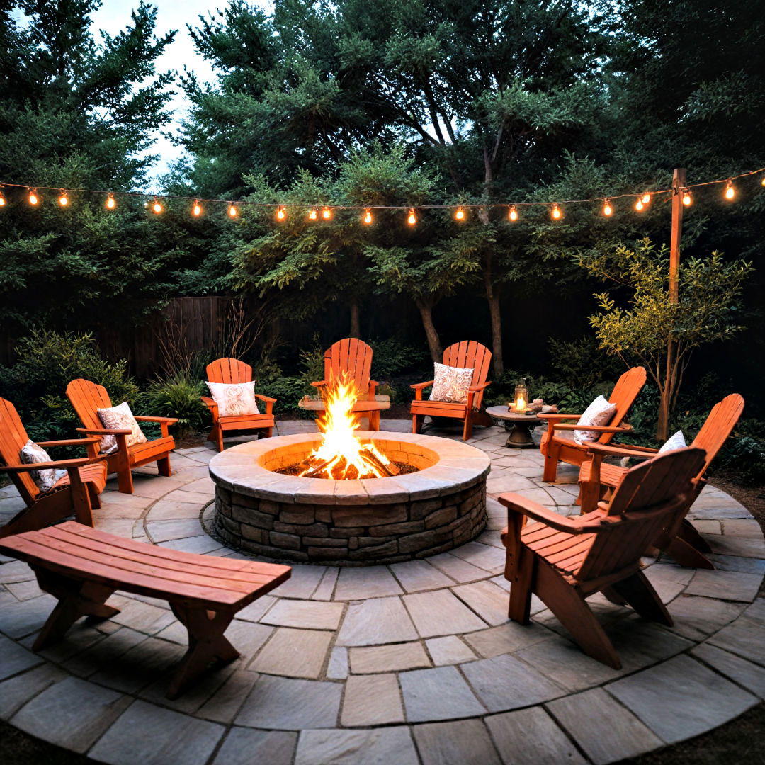 cozy fire pit with dedicated seating - 40 Outdoor Seating Ideas