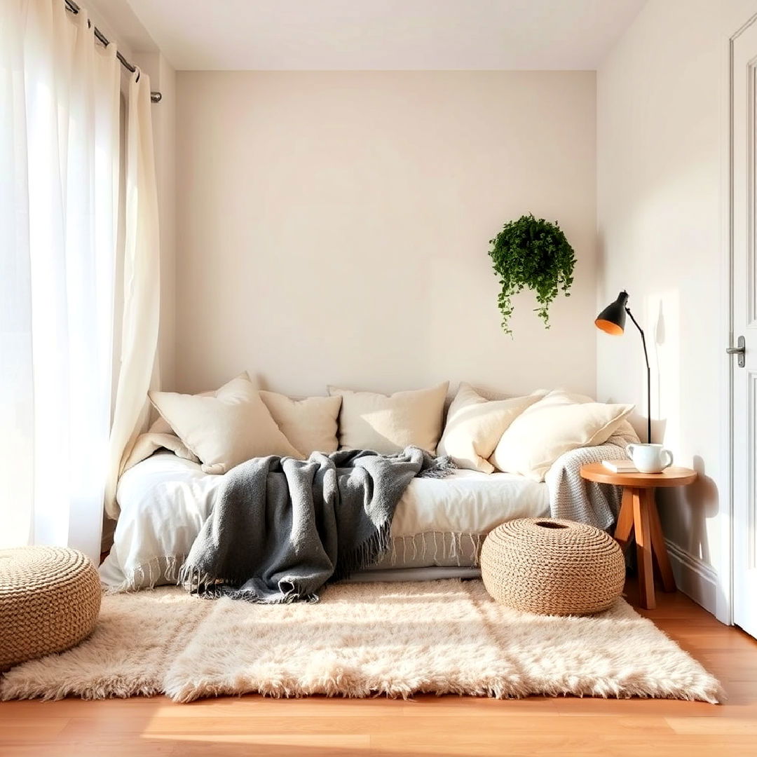 cozy layered textiles - 25 Chill Aesthetic Room Ideas