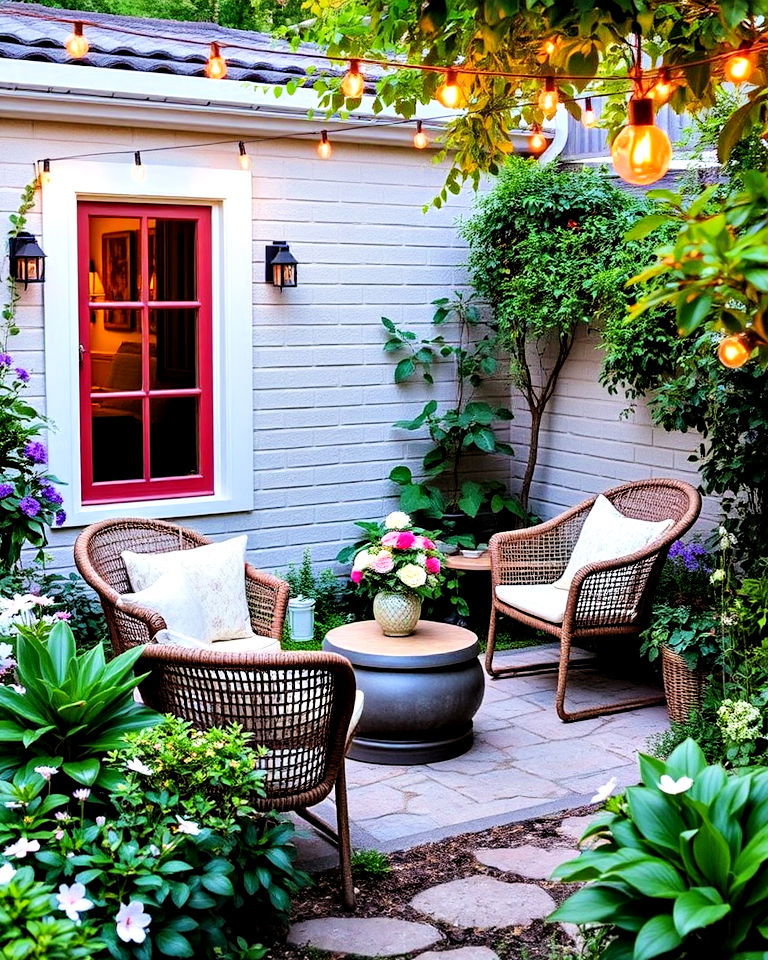 cozy outdoor garden seating nook - 25 Aesthetic Garden Ideas