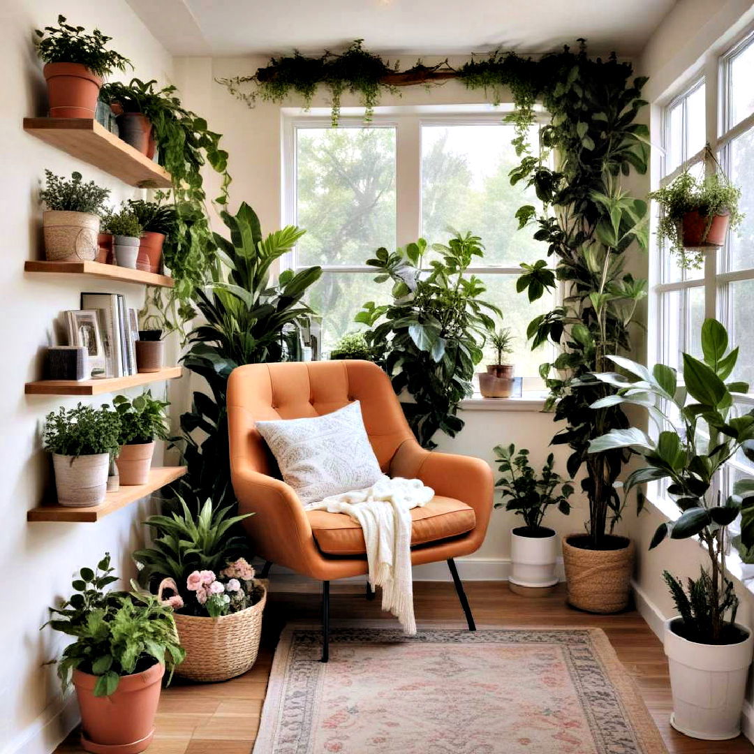cozy plant reading nook ideas - 20 Plant Room Ideas