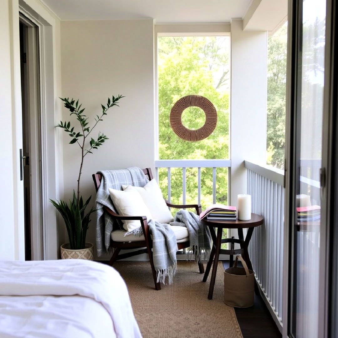 cozy reading nook for bedroom balcony - 20 Bedroom Balcony Ideas