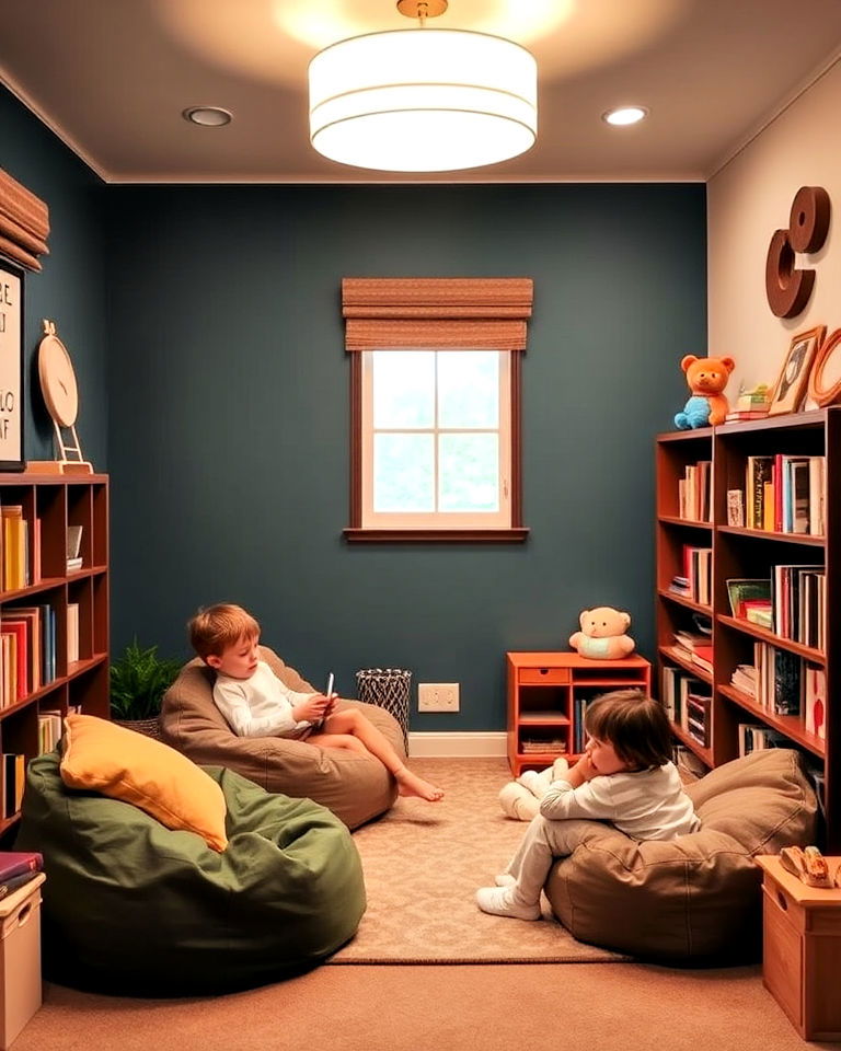 cozy reading nook in playroom - 40 Playroom Ideas