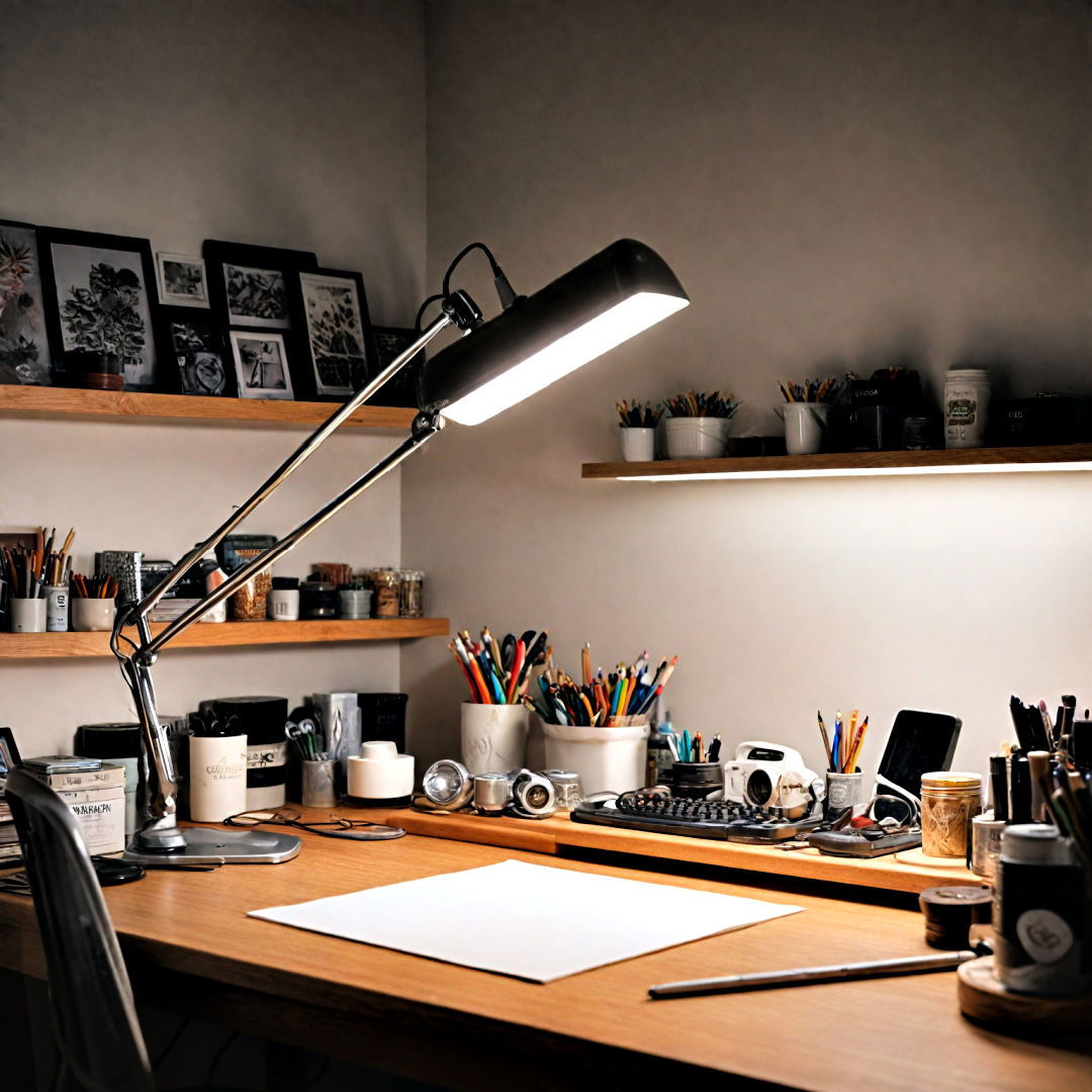 craft room with adjustable lighting - 25 Craft Room Ideas