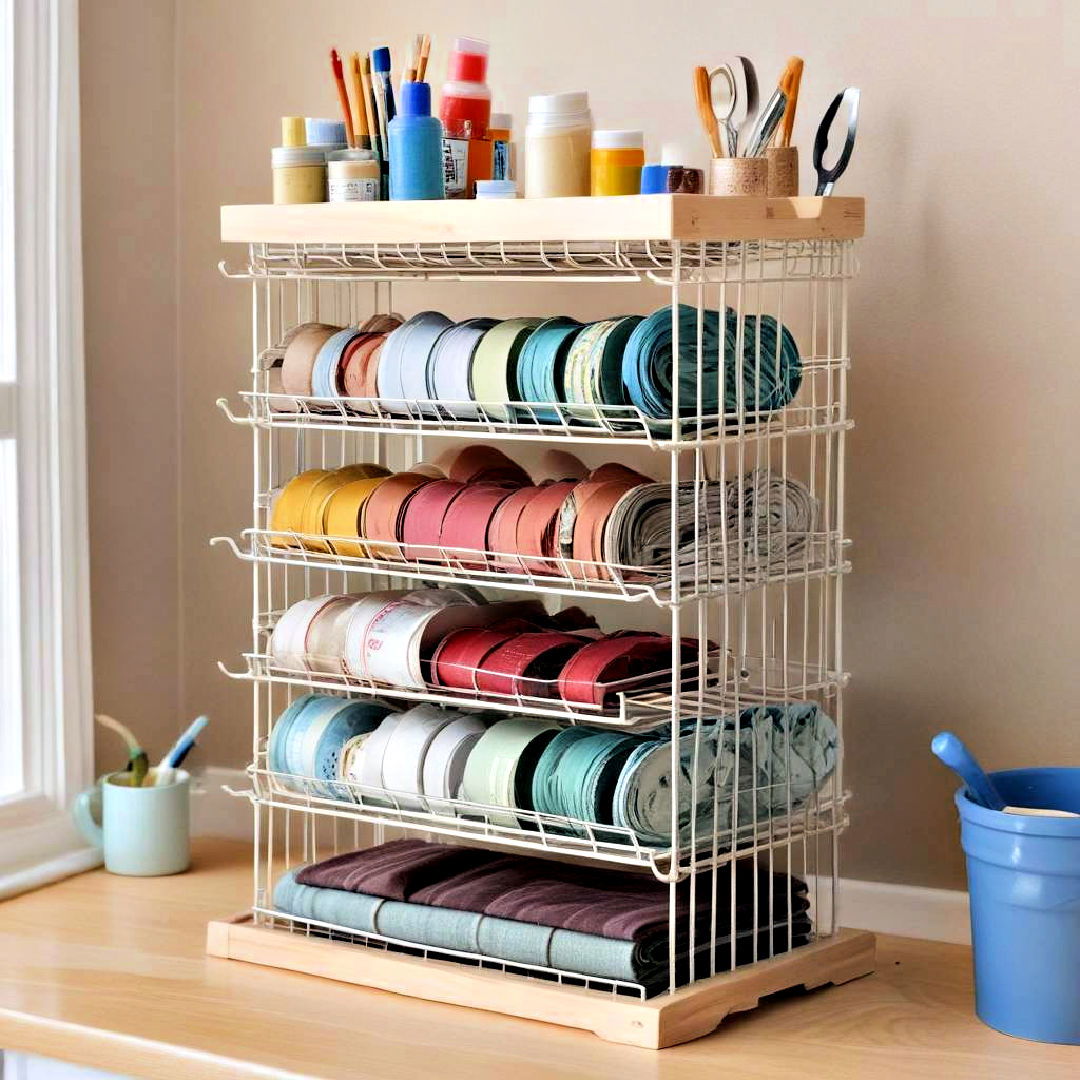 craft room with drying rack - 25 Craft Room Ideas