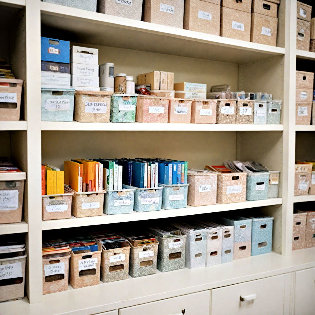 craft room with labeled bins - 25 Craft Room Ideas