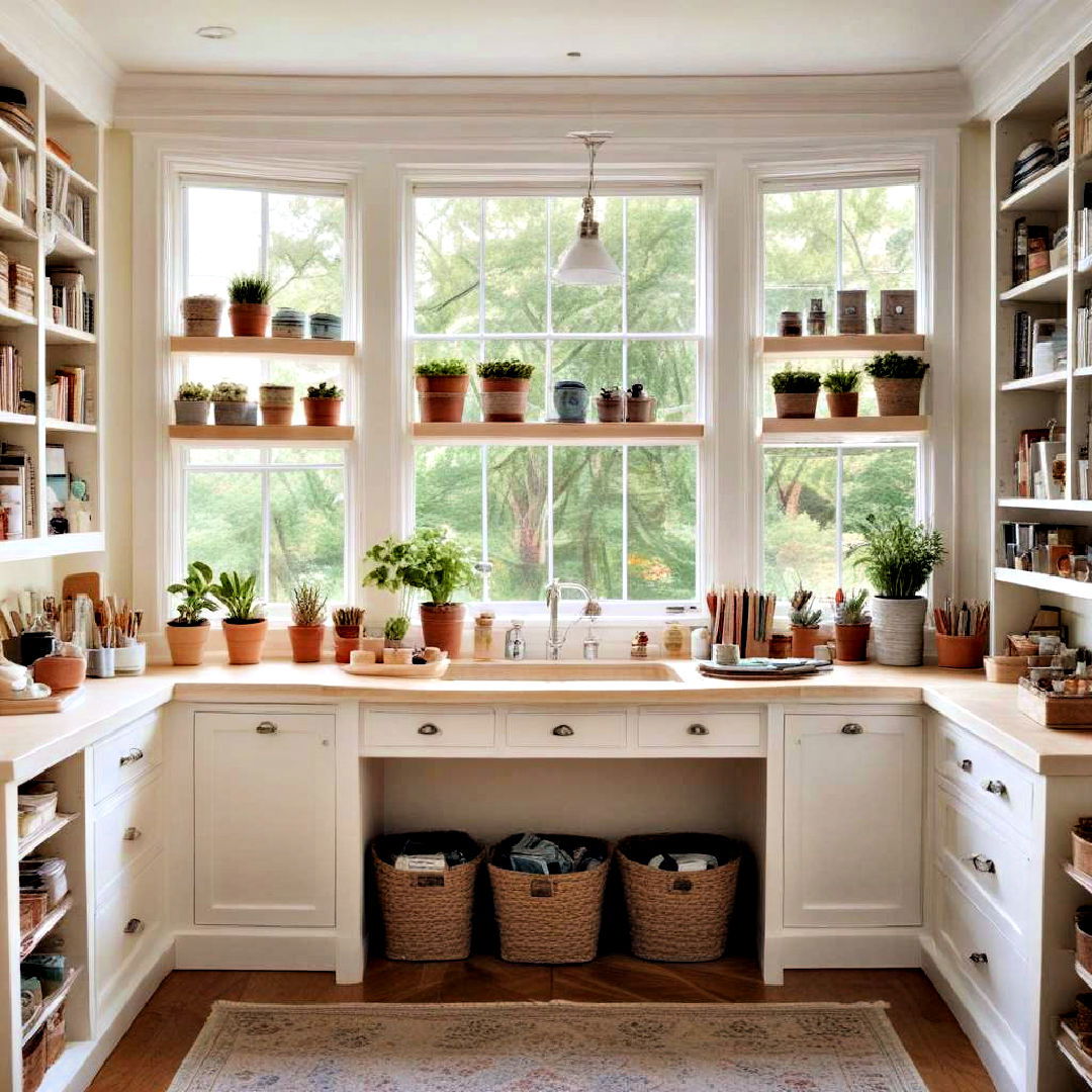 craft storage space - 40 Bay Window Ideas
