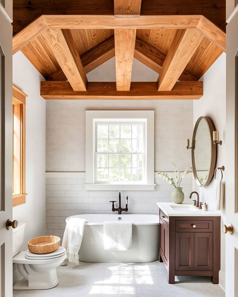 craftsman bathroom with exposed beams - 30 Craftsman Bathroom Ideas