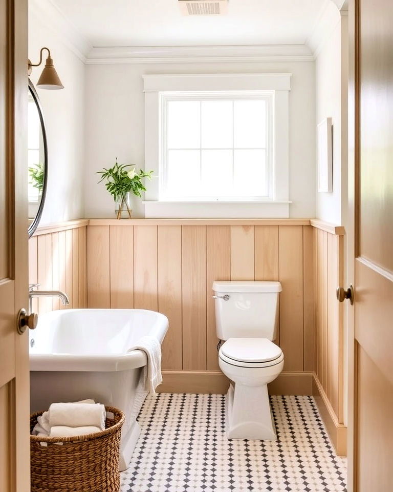 craftsman elegance with wainscoting - 30 Craftsman Bathroom Ideas