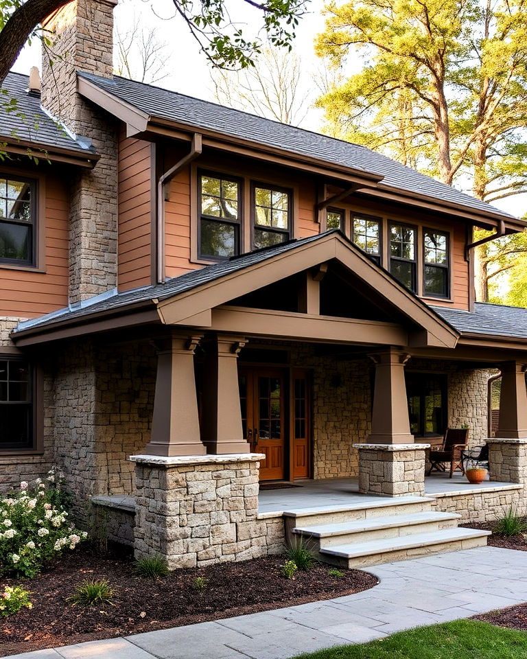 craftsman exterior with handcrafted stone accents - 40 Craftsman Style House Exterior Ideas