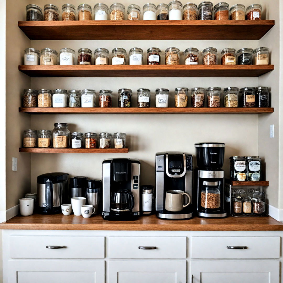 create a coffee station - 40 Kitchen Organization Ideas
