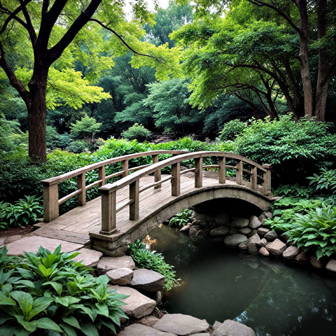 create a pathway with a garden bridge - 40 Hardscaping Ideas