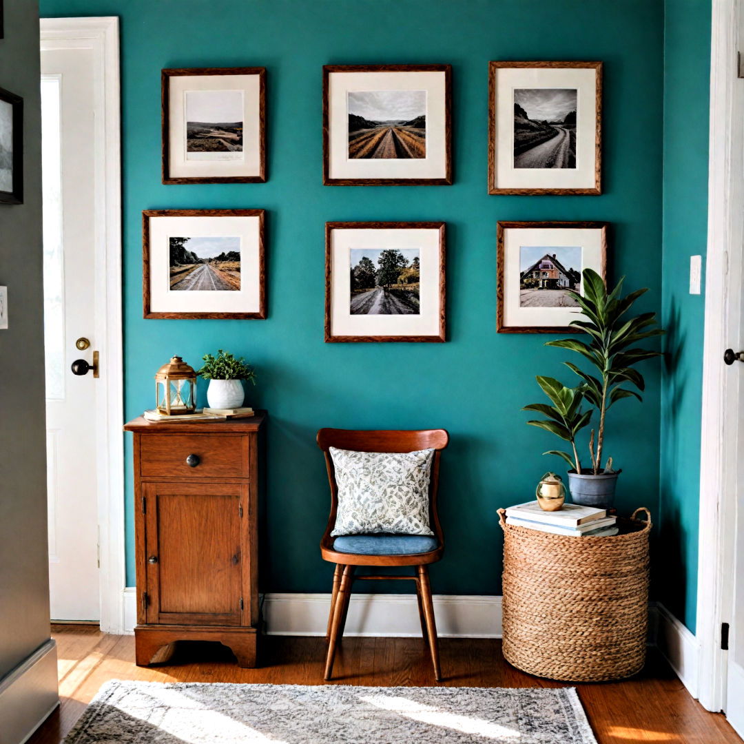 create a small gallery wall - 40 Small Entryway Ideas