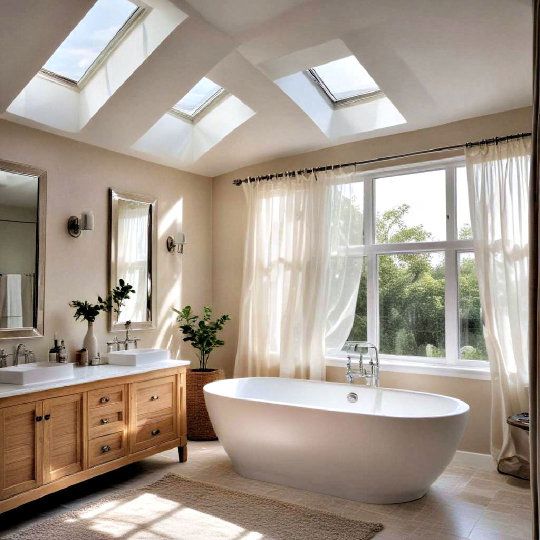 create an airy feel with skylights - 40 Bathroom Design Ideas