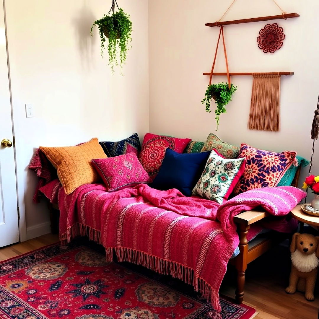 create bohemian inspired futon corner - 15 Futon Bedroom Ideas
