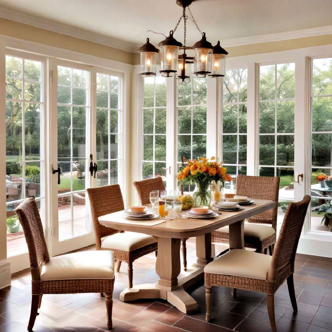 create casual dining area - 30 Sunroom Ideas