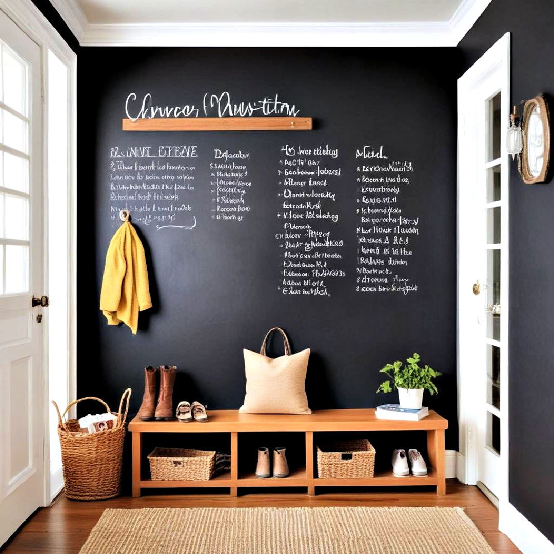 create chalkboard wall - 25 Boot Room Ideas