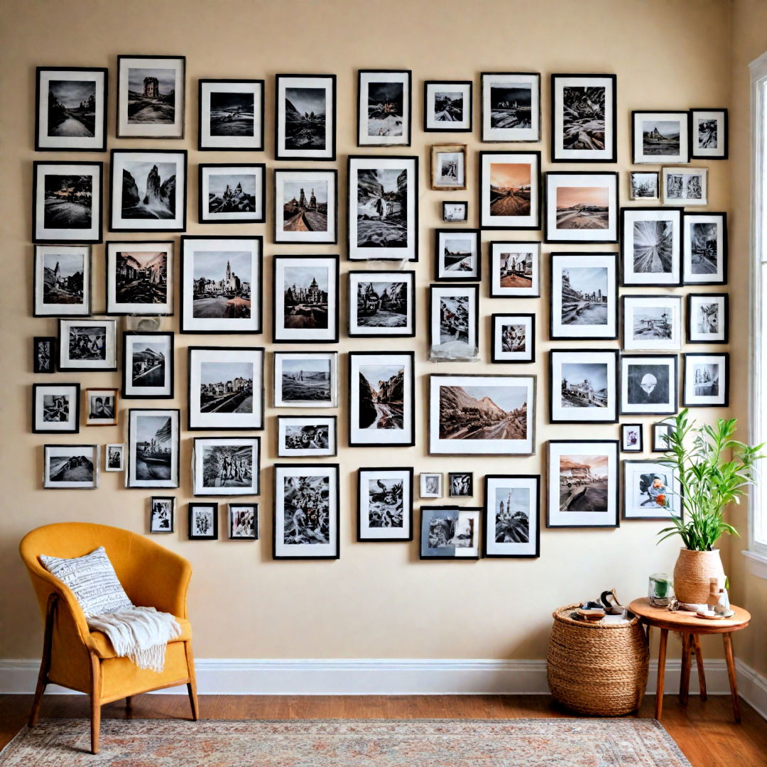 create chaotic drop gallery wall - 40 Gallery Wall Ideas