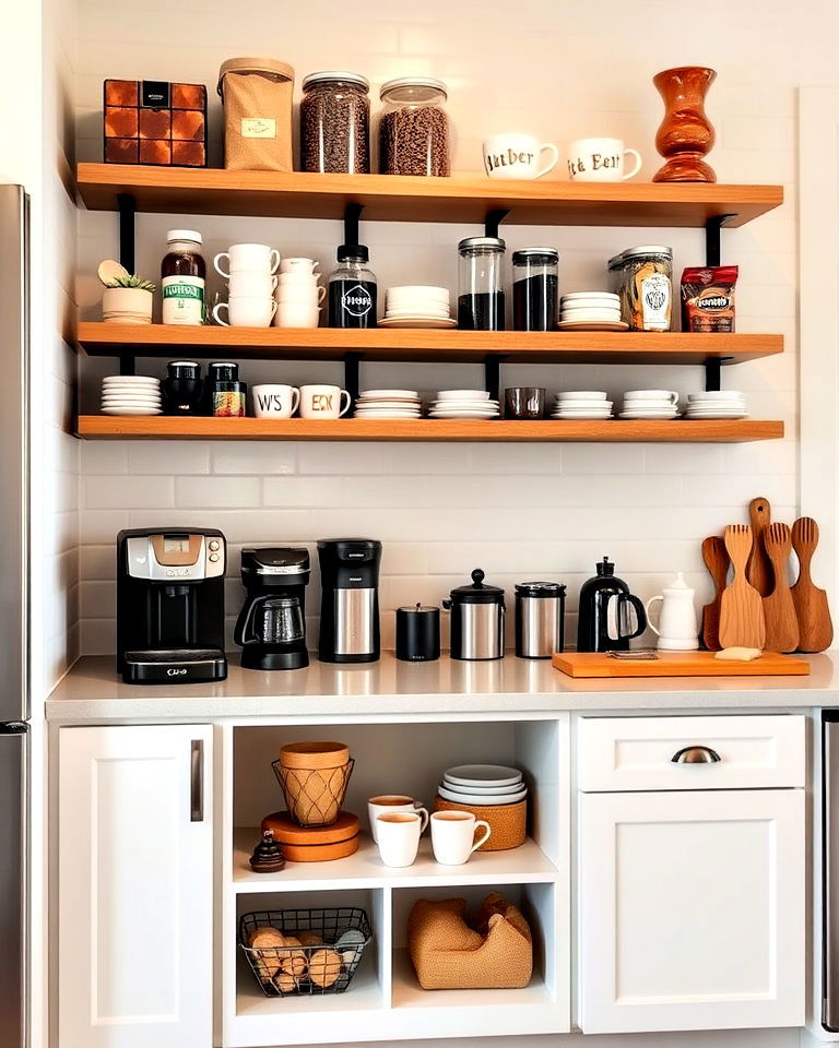 create corner coffee station - 15 Kitchen Corner Ideas
