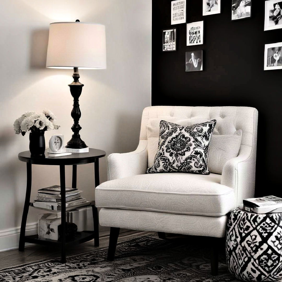 create cozy reading nook - 40 Black and White Bedroom Ideas